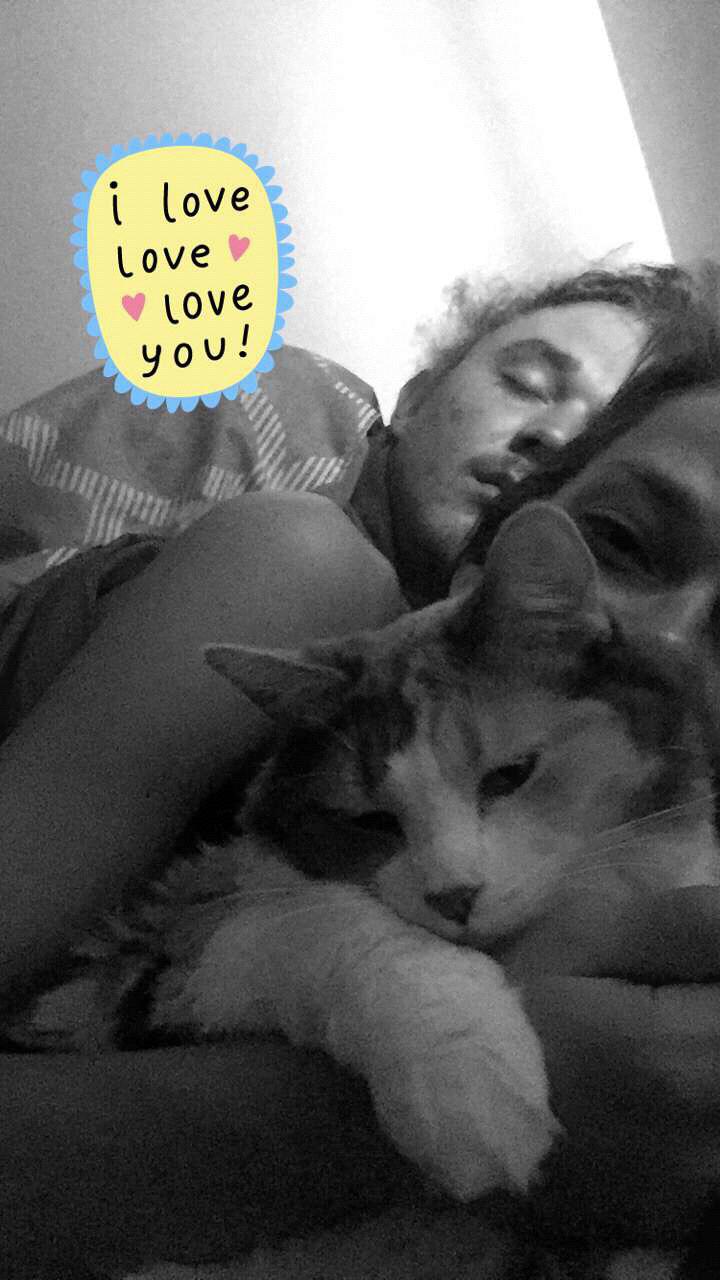 Snuggles with our lil fur baby