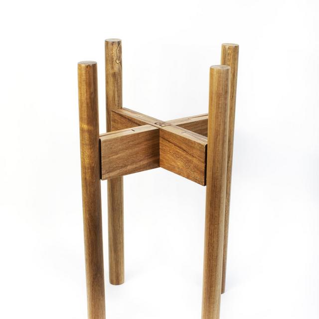 Plant Stand - Mid Century Indoor Plant Holder (Acacia Wood)