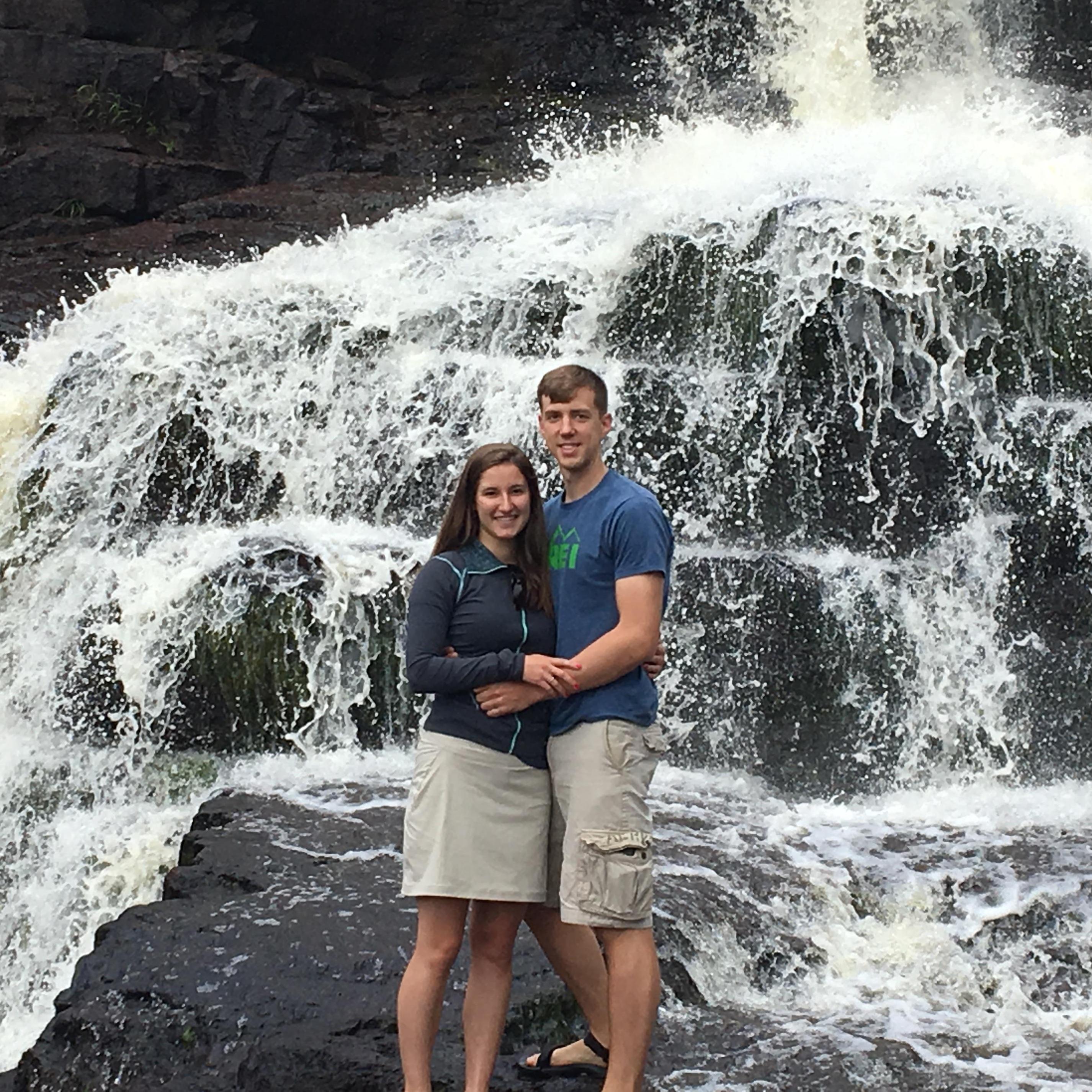 Gooseberry Falls, MN. About an hour before Brian proposed.