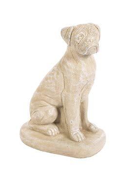 Solid Rock Stoneworks Boxer Dog- 13" Tall x 6" w x 9" Dia- Desert Sand
