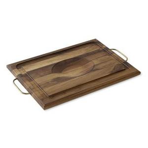 J.K. Adams Handled Carving Board, Walnut with Bronze