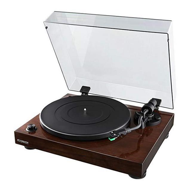 Fluance Elite High Fidelity Vinyl Turntable Record Player with Audio Technica AT95E Cartridge, Belt Drive, Built-in Preamp, Adjustable Counterweight, Solid Wood Plinth - Walnut (RT81)