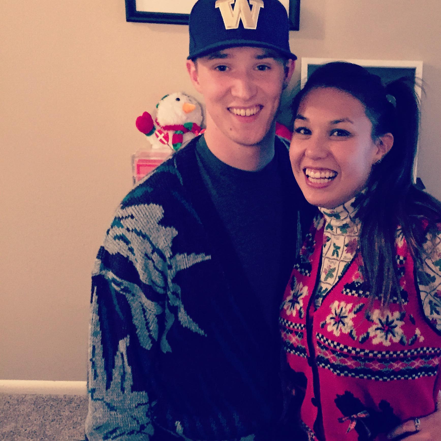 Our last ugly sweater party as non pup parents!