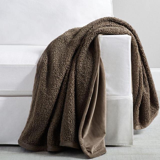 Cozy Teddy Faux Fur Throw, 50 x 60", Mushroom