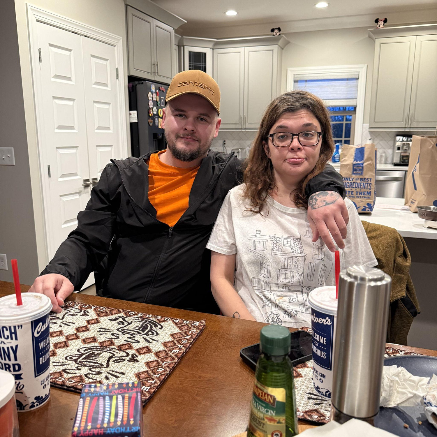 Celebrating Brandon’s birthday with Mom and Dad