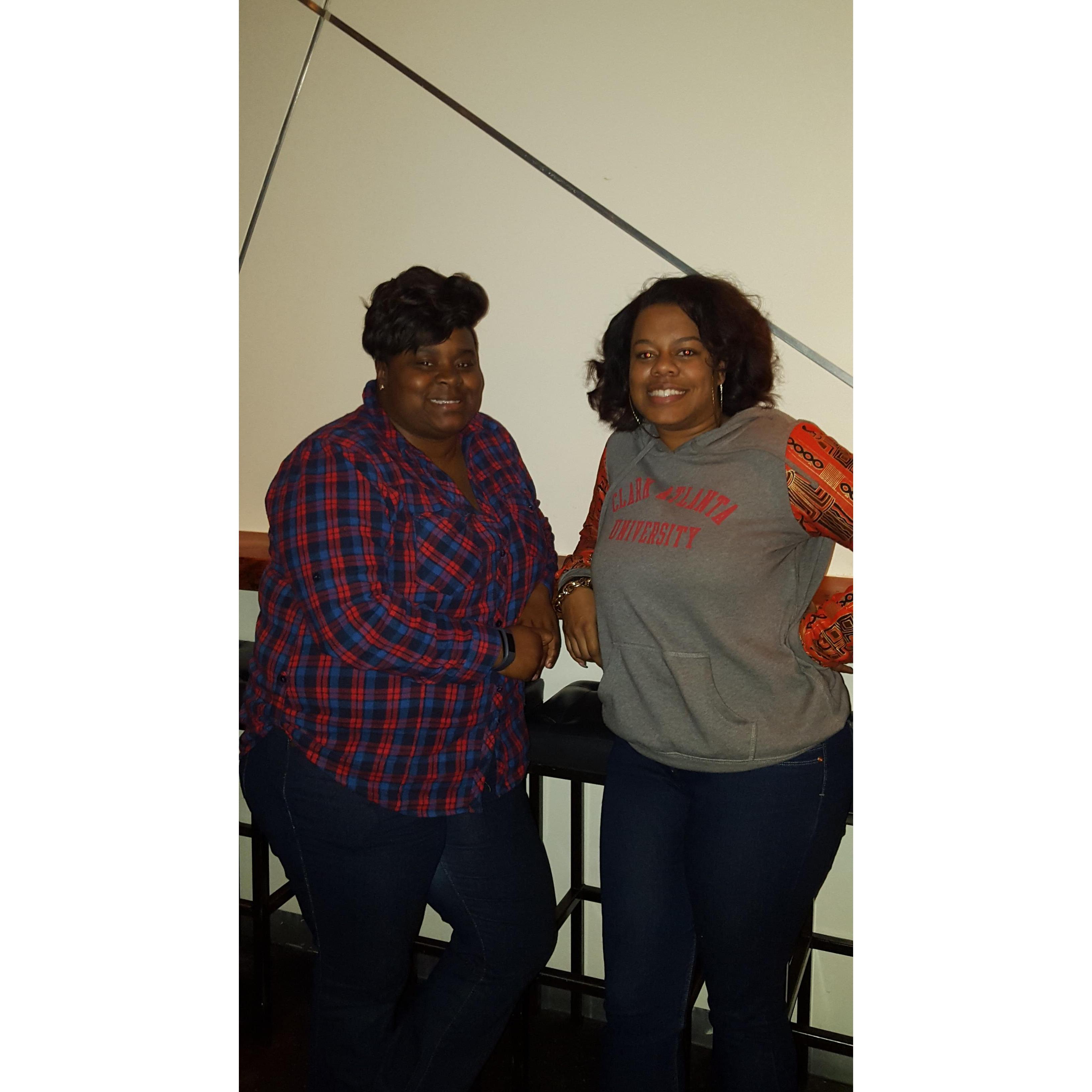 Home for the holidays visit to NY. 
Panthers everywhere!  #CAU
Dinner with Aimee, freshman roomate
#homieforlife