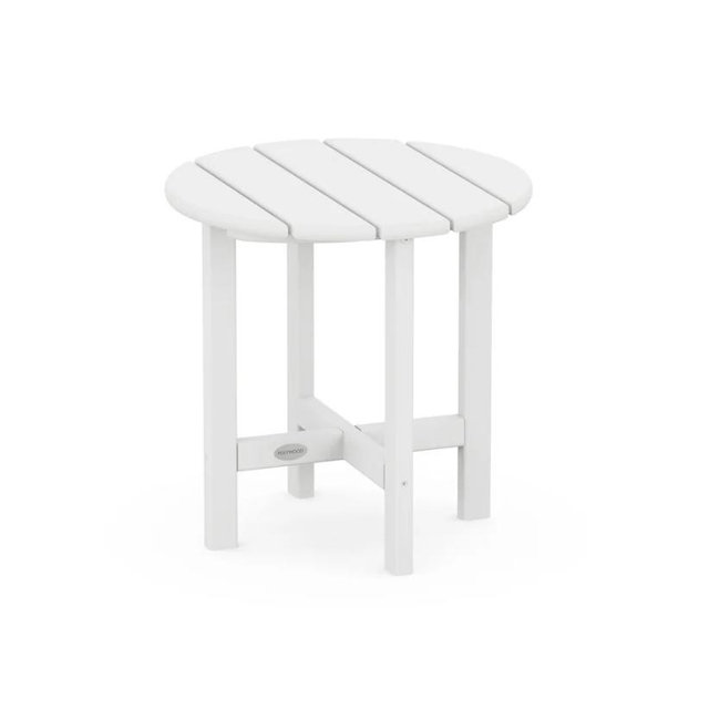 Polywood Round 18” Side Table - White