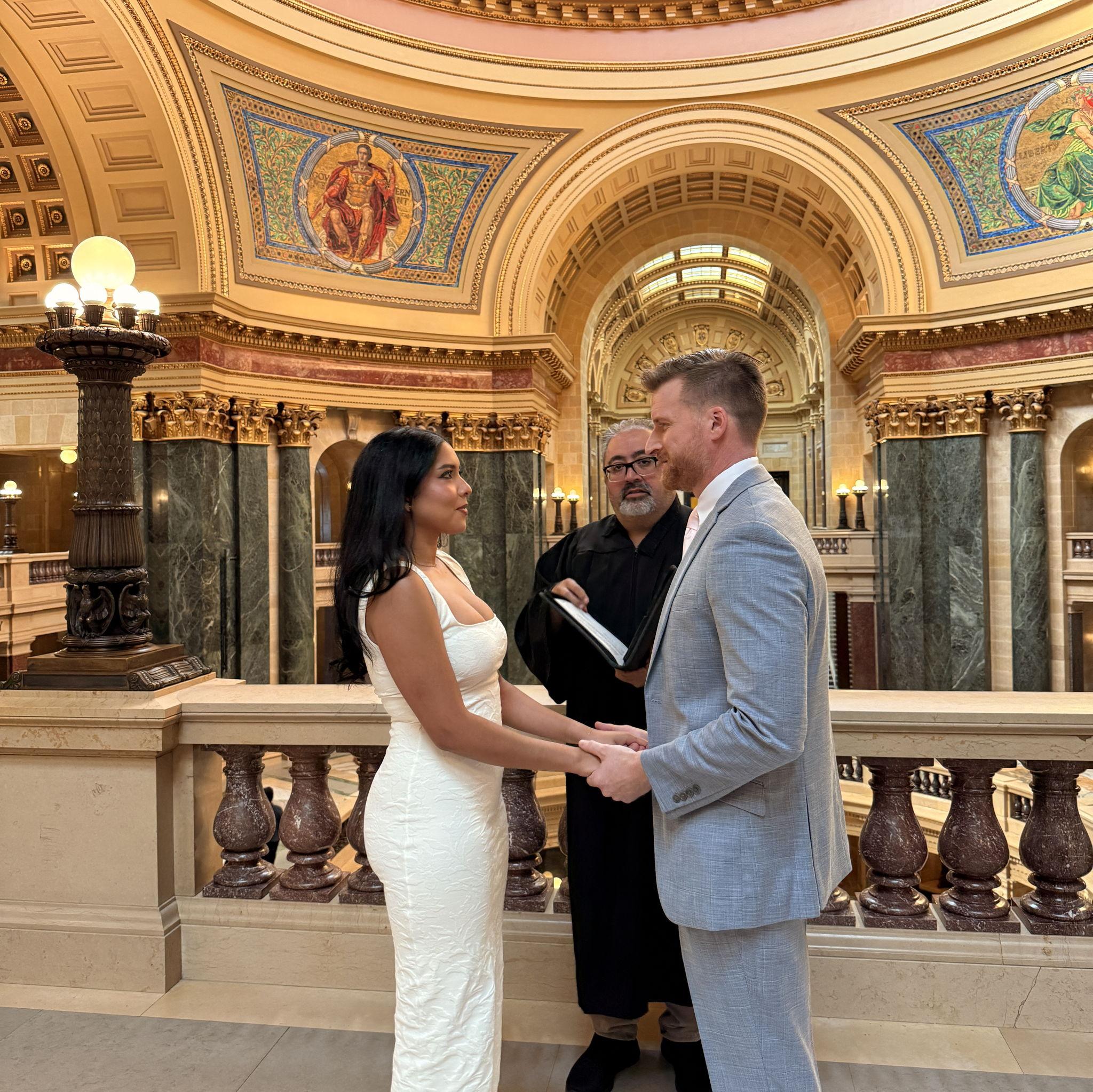 More photos from our civil wedding at the Capitol in Madison 🤍