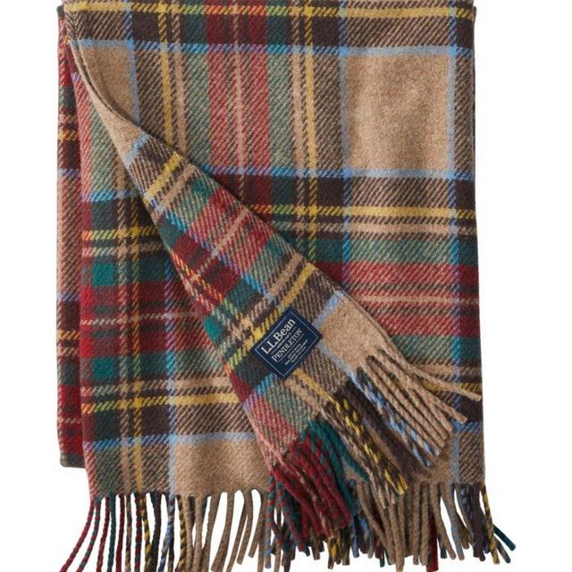 L.L.Bean Washable Wool Throw, Plaid 54" x 60"