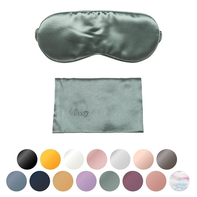 Blissy Silk Sleep Mask - Silk Eye Sleeping Mask for Women & Men for Total Blackout - 100% Pure Mulberry Silk, 22 Momme 6a Fibers - Blindfold Silk Sleep Mask Side Sleeper Eye Cover (Matcha)