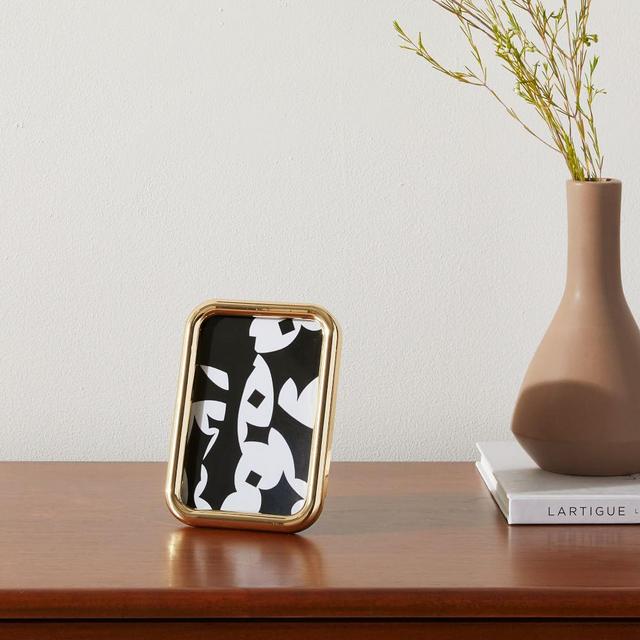 Amos Metal Metal Tabletop Frames Polished Brass, 4x6