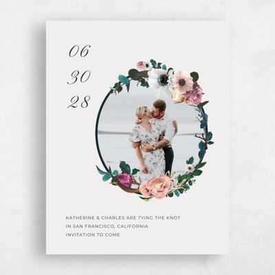 Cream, Beige Wedding Save the Date - Napa Border