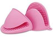 ALAZCO Pink Mini Oven Mitts 1 Pair (2pcs), Heat Resistant Pinch Mitt Gloves Potholder for Kitchen Cooking & Baking Silicone
