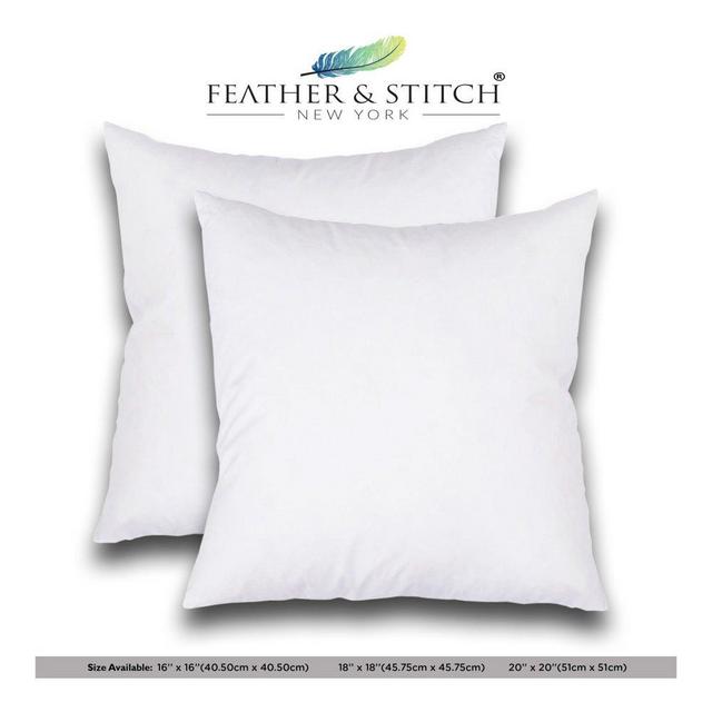Set of 2---Decorative Pillow Inserts--Square Pillow 18x18 inches, Sofa and Bed pillow Inserts, Throw Pillow Insert, White