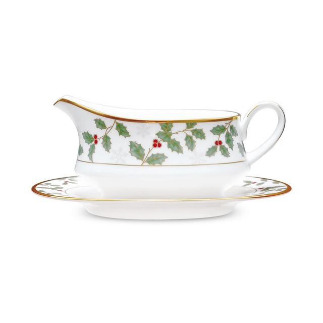 Noritake Holly & Berry Gold Gravy & Tray