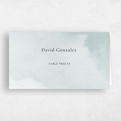Blue Wedding Place Card - Livonia