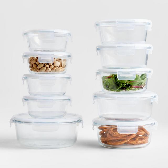 Crate & Barrel 20-Piece Round Glass Storage Set