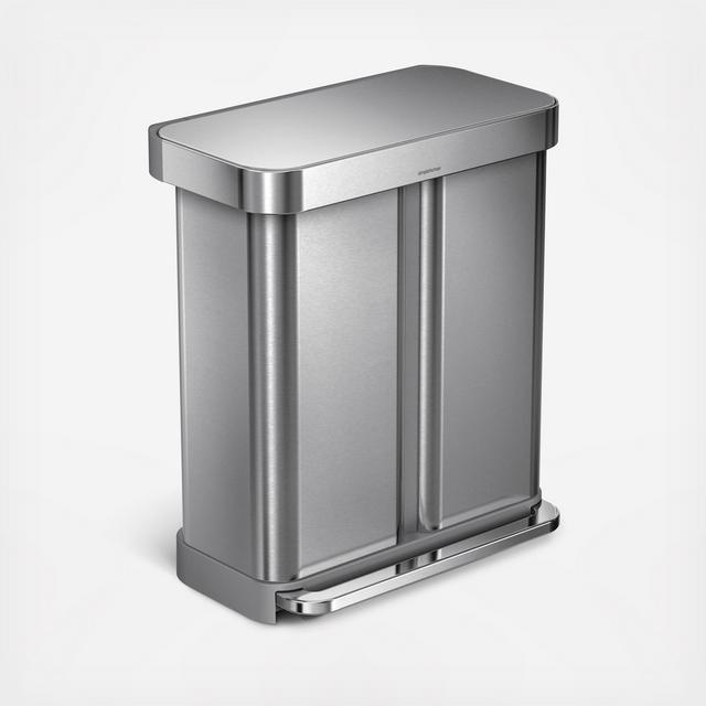 Dual Compartment Stainless Steel Step Recycler with Liner Pocket
