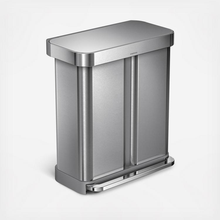 simplehuman, Dual Compartment Stainless Steel Step Recycler with