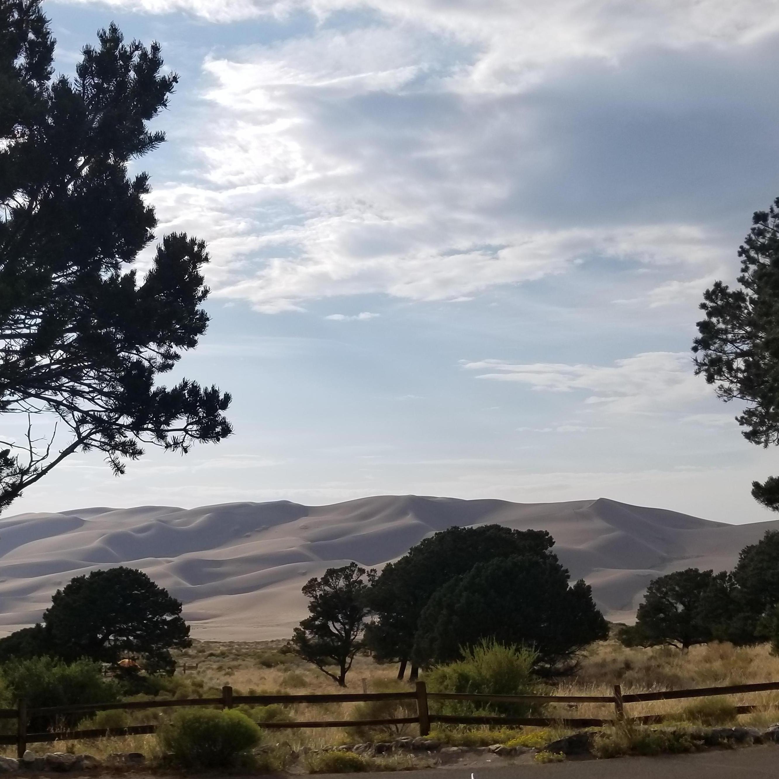 View from our campsite in Great Sand Dunes National Park 2018