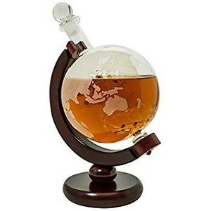 Tabletop Whiskey Decanter Set 1000ml Globe Decanter, Globe Glasses and Stainless Steel Whiskey Stones