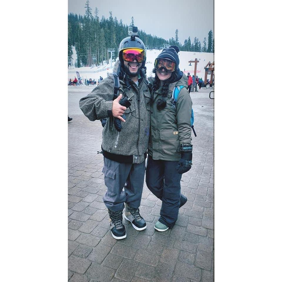 Snowboarding at Amber's favorite mountain (Sierra)
