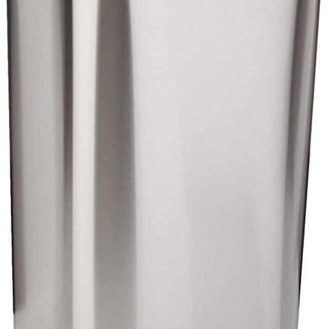 AmazonBasics Rectangle Soft-Close Trash Can - 30L, Satin Nickel