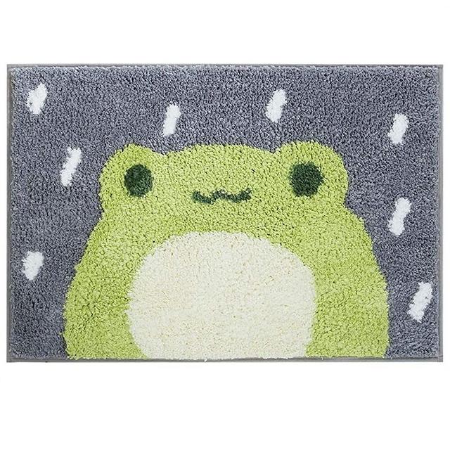 Ankah Bath Mat Cute Shower Rug, Luxury Shaggy High Absorbent and Anti Slip, Machine Washable Fit for Bathtub, Shower and Bath Room, 20" x 32", Little Frog