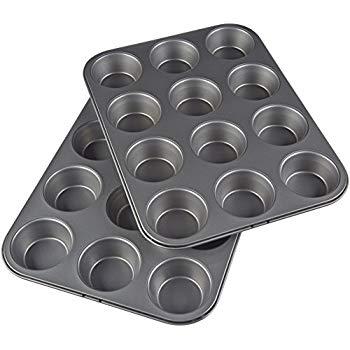 AmazonBasics Nonstick Carbon Steel Muffin Pan - 2-Pack