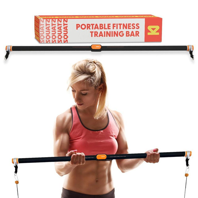 SQUATZ Apollo Board Gym, Resistance Band Bar for Training - Adjustable and Detachable Pilates Rod for Full Body Workout, Easy to Use and Disassemble, Heavy Duty, Use with Apollo Fitness Board Model
