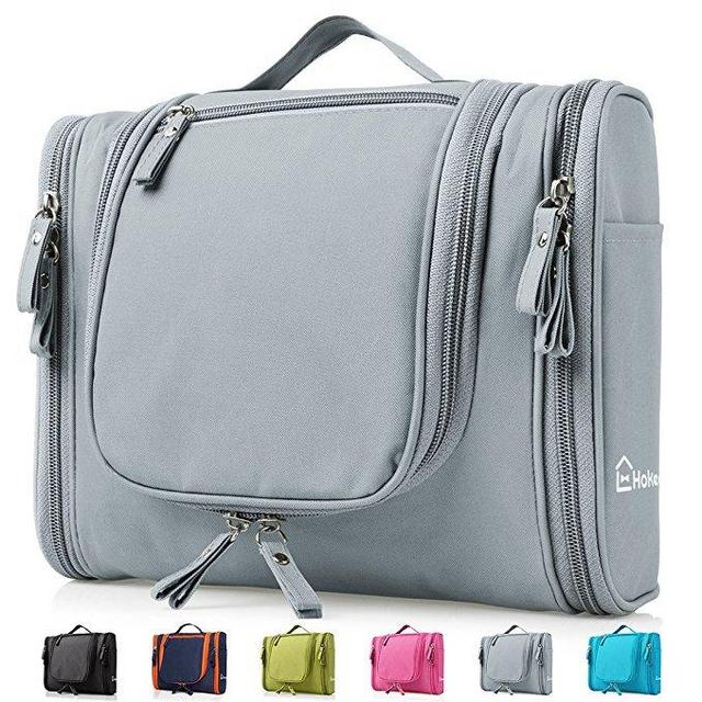 Heavy Duty Waterproof Hanging Toiletry Bag - Travel Cosmetic Makeup Bag for Women & Shaving Kit Organizer Bag for Men - Size: 10.2 x 4.5 x 8.5 Inch