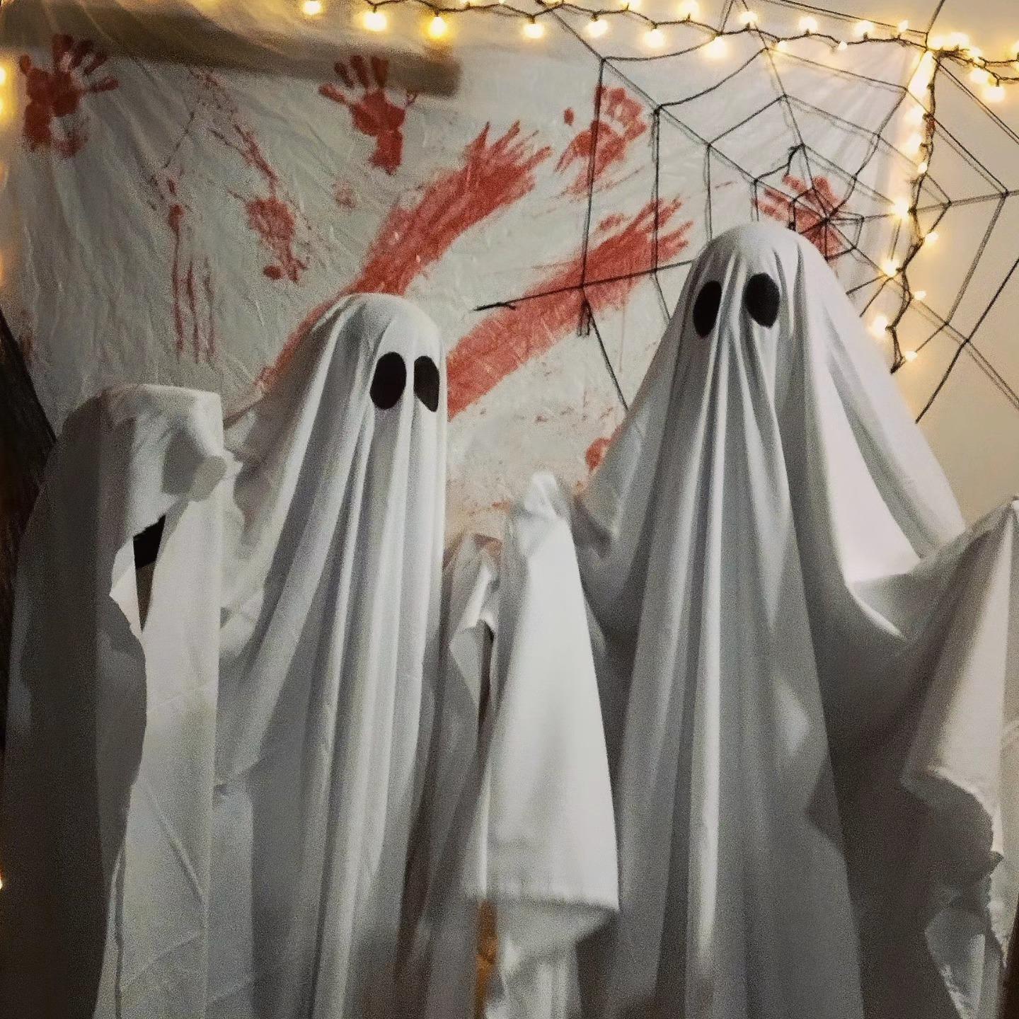 We've shared many Halloweens together, like last year when we dressed up as sheet ghosts!