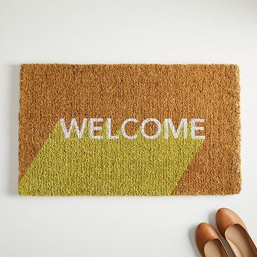 Welcome Block Doormat - Sun Yellow