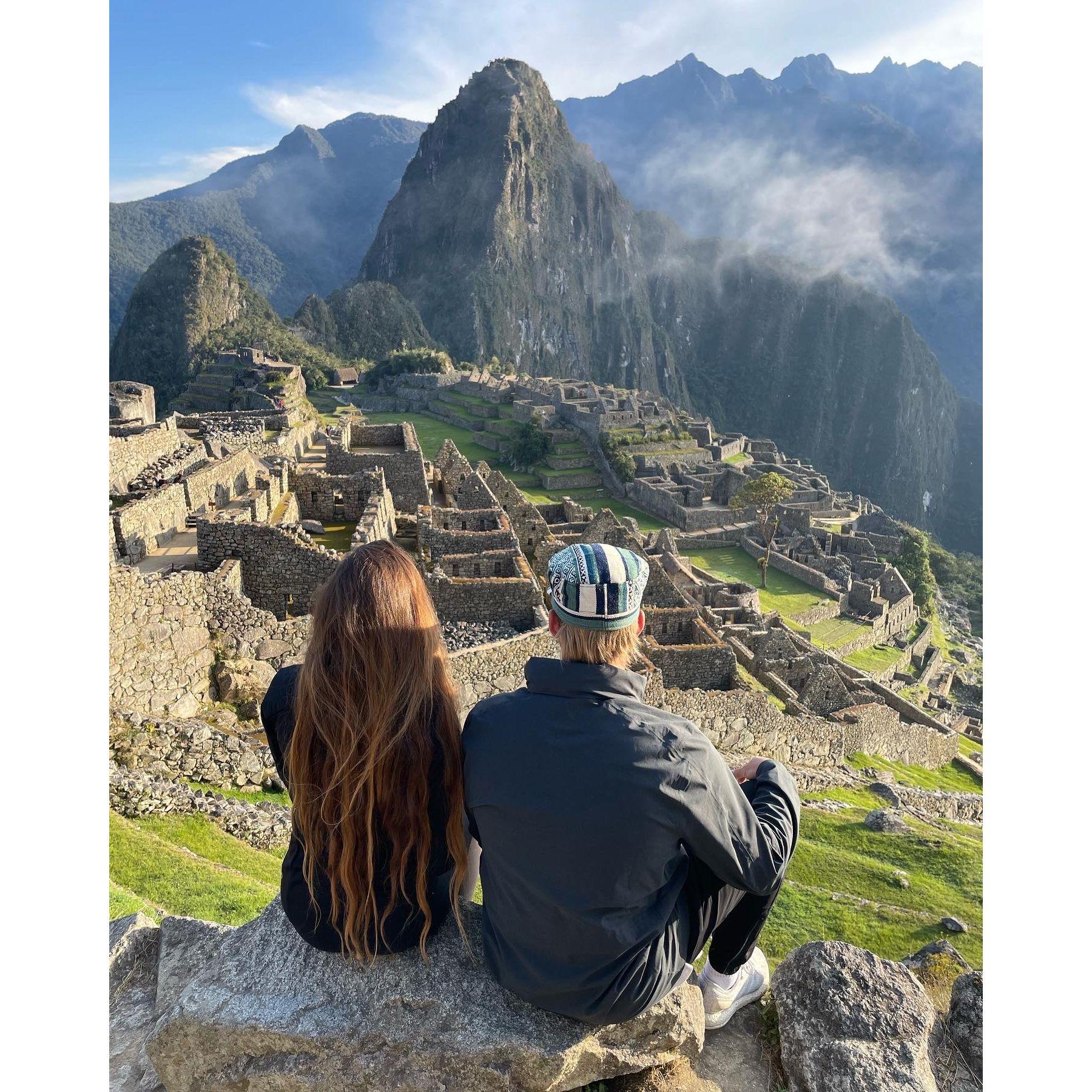 Visiting Machu Picchu, Peru.