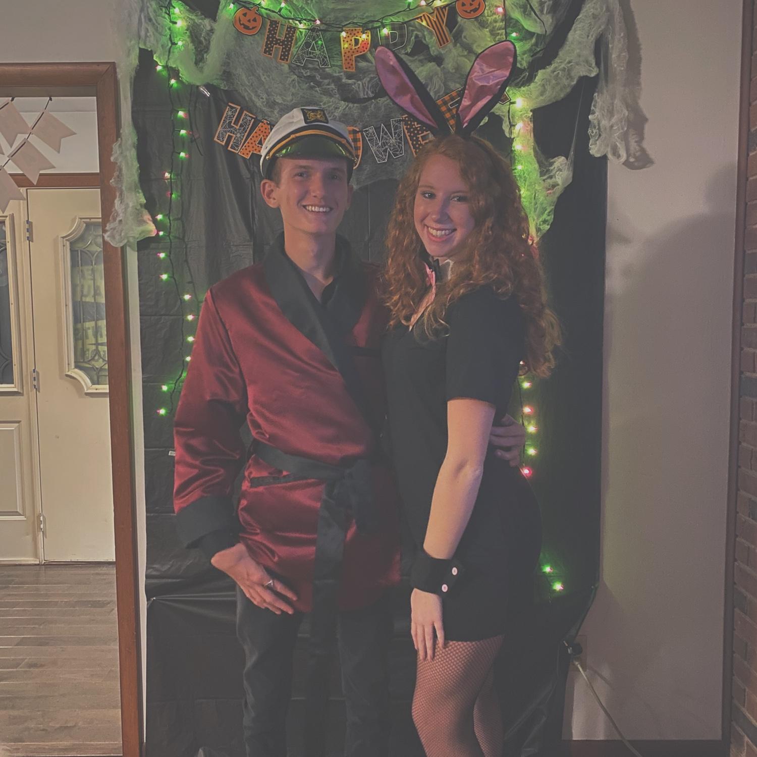 First picture together! Halloween 2020, where we started dating after about a month of talking!