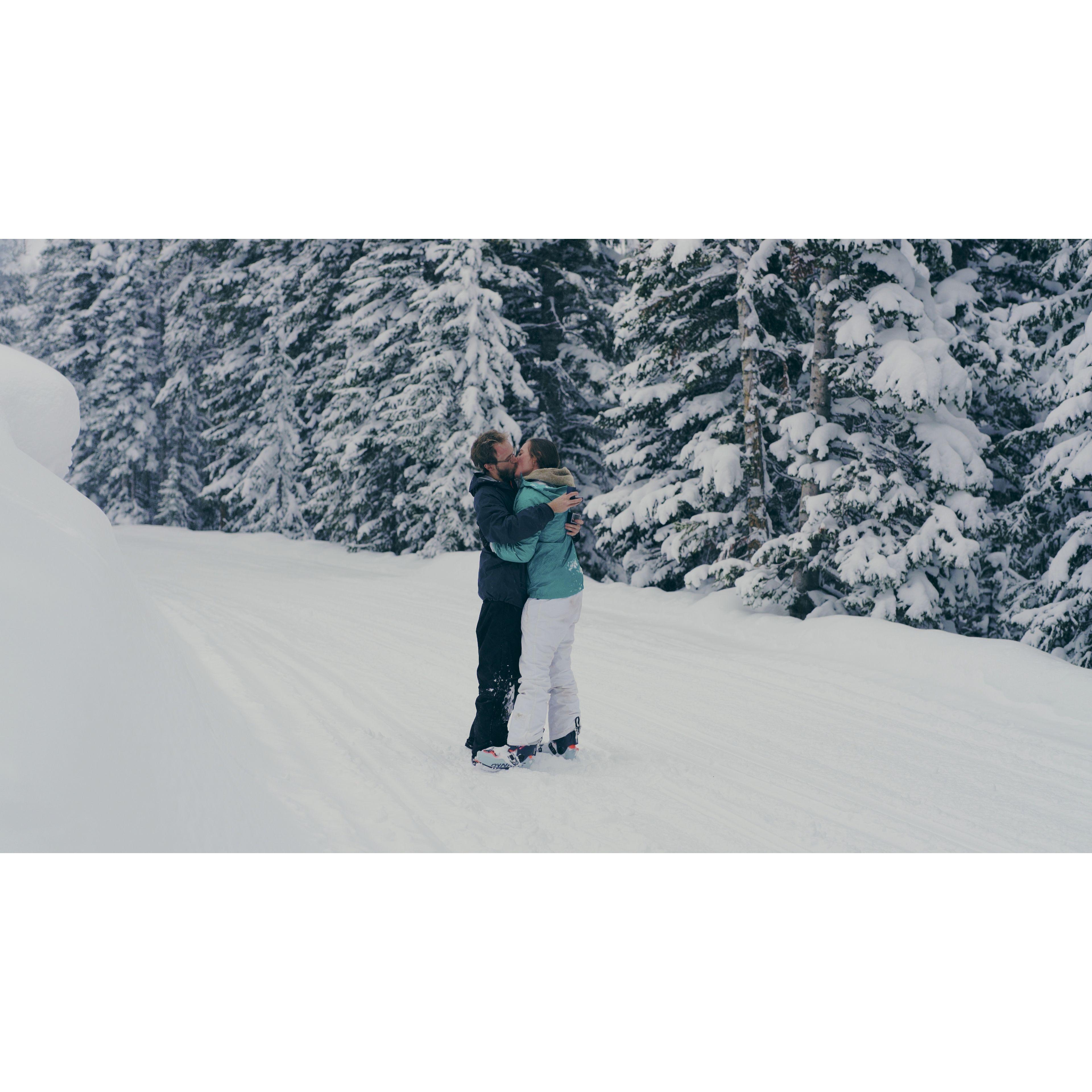 Feb 15: We saved our first kiss for after engagement, so here it is, our first ever kiss!