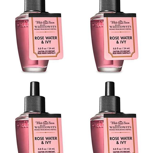 Bath and Body Works 4 Pack Rose Water and Ivy Fragrance Refill. 0.8 Oz.