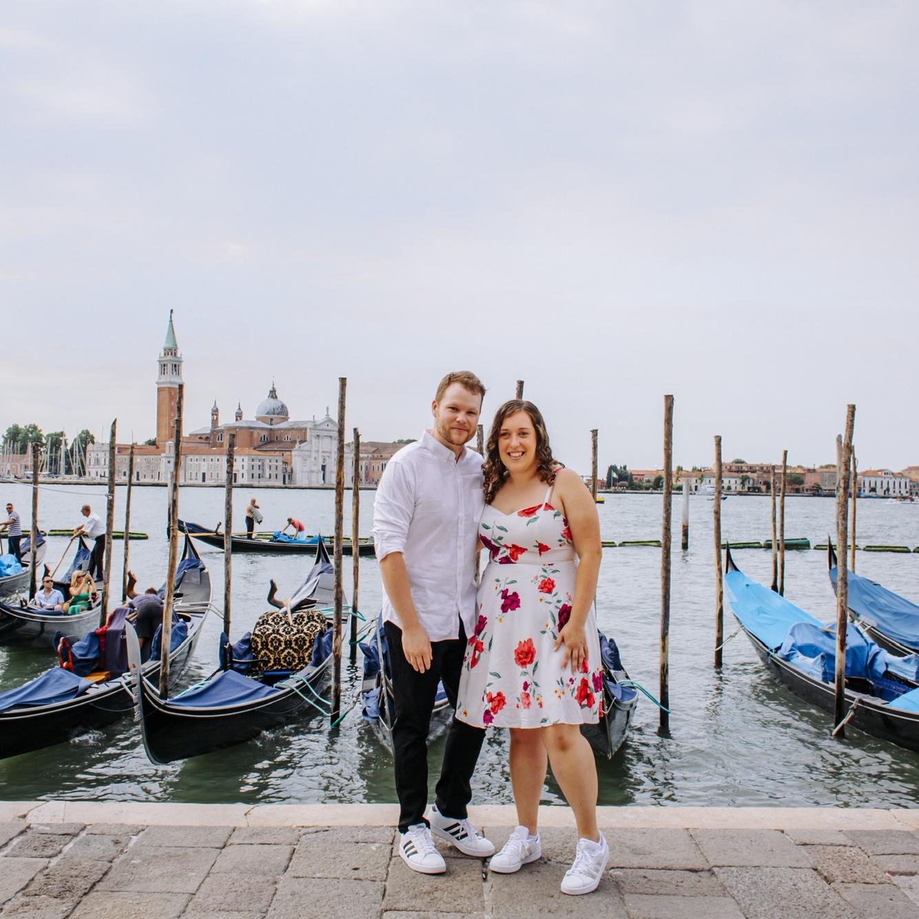 Our engagement shoot in Venice, Italy (moments after he proposed)!
