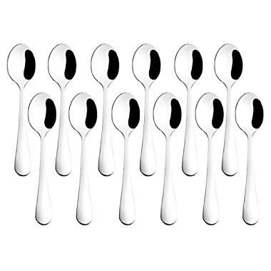 Hiware Demitasse Espresso Spoons, 4 Inches Stainless Steel Mini Coffee Spoons, Set of 12