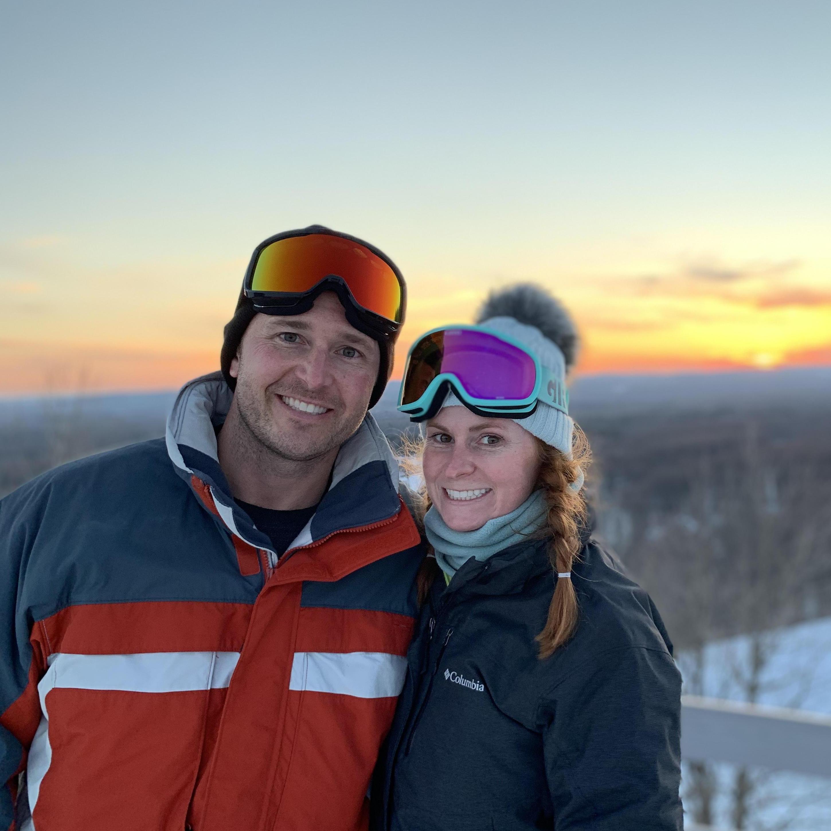 We share many common interests, including skiing!