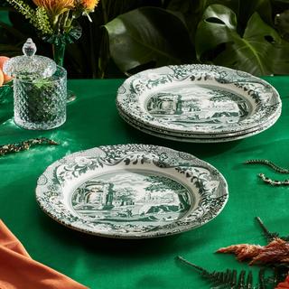 Green Italian Dinner Plate, Set of 4