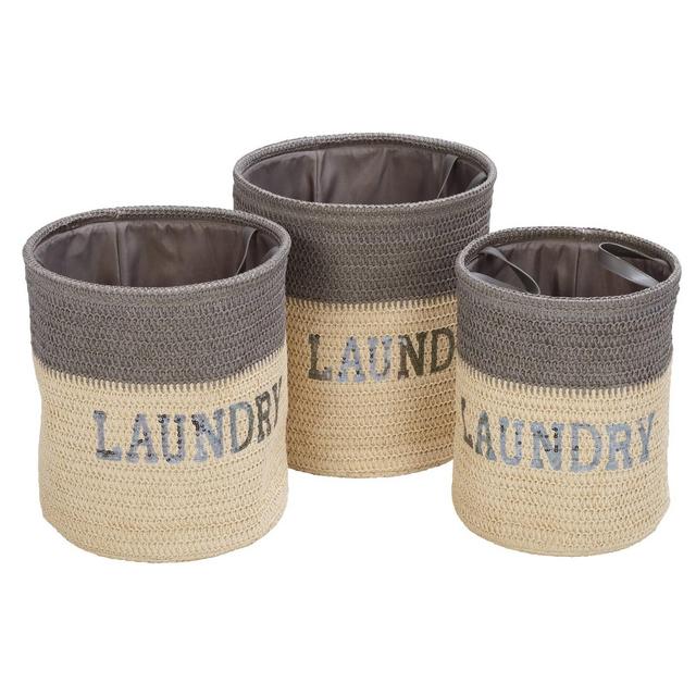 Honey-Can-Do Set of 3 Paper Straw Hamper Set