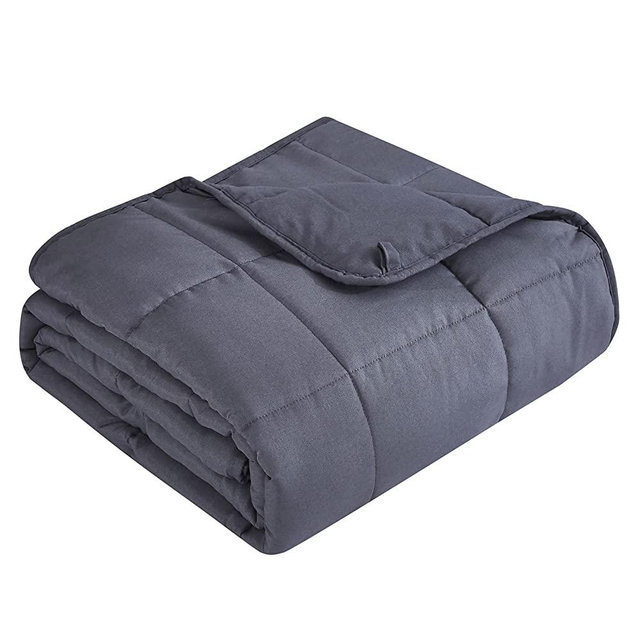 TOPCEE Weighted Blanket (15lbs 60"x80" Queen Size) Cooling Breathable Heavy Blanket Microfiber Material with Glass Beads Big Blanket for Adult All-Season Summer Fall Winter Soft Thick Comfort Blanket