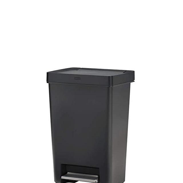 Rubbermaid Premier Series II Step-On Trash Can for Home and Kitchen, with Lid Lock and Slow Close, 13 Gallon, Charcoal