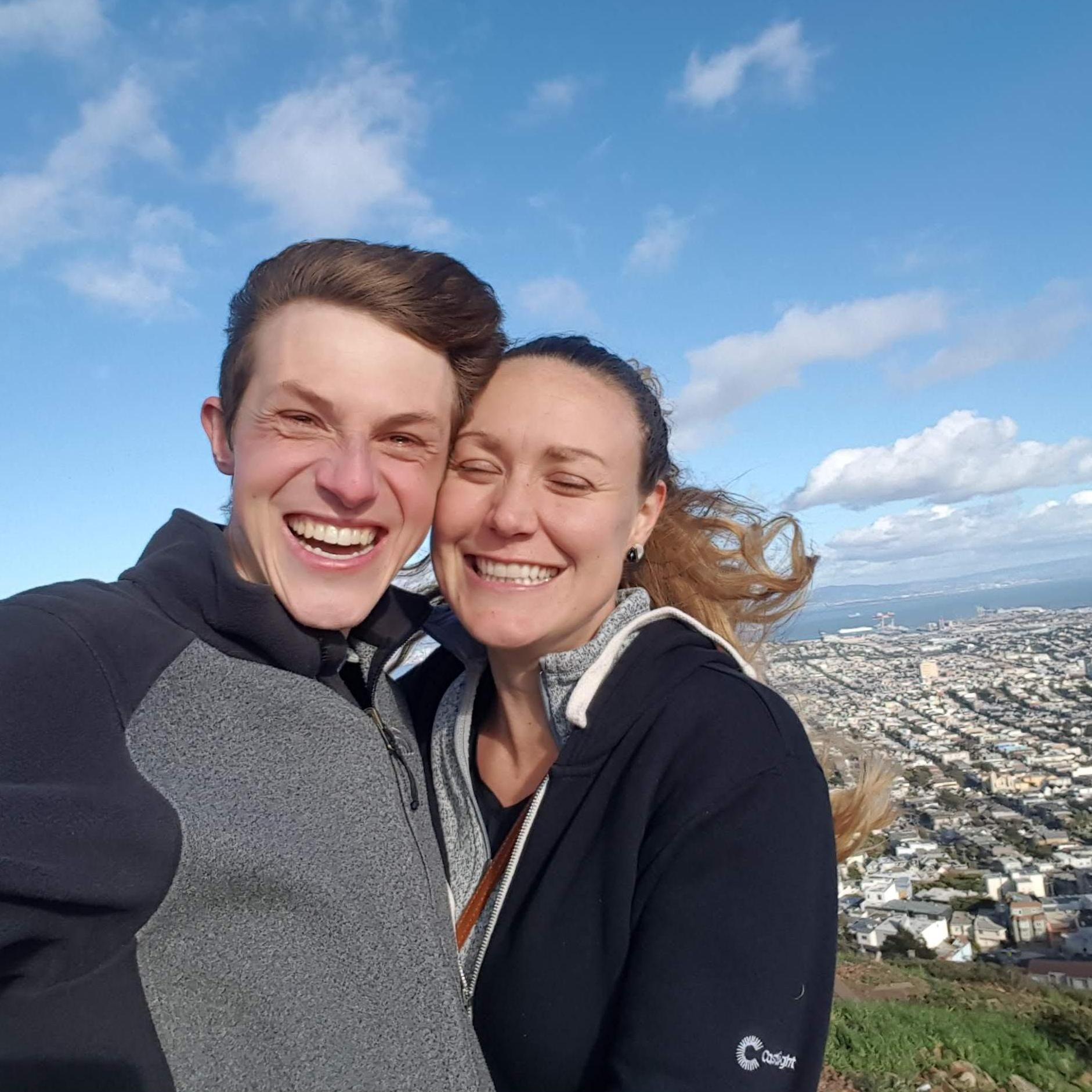 Early date hiking up the hills in San Francisco