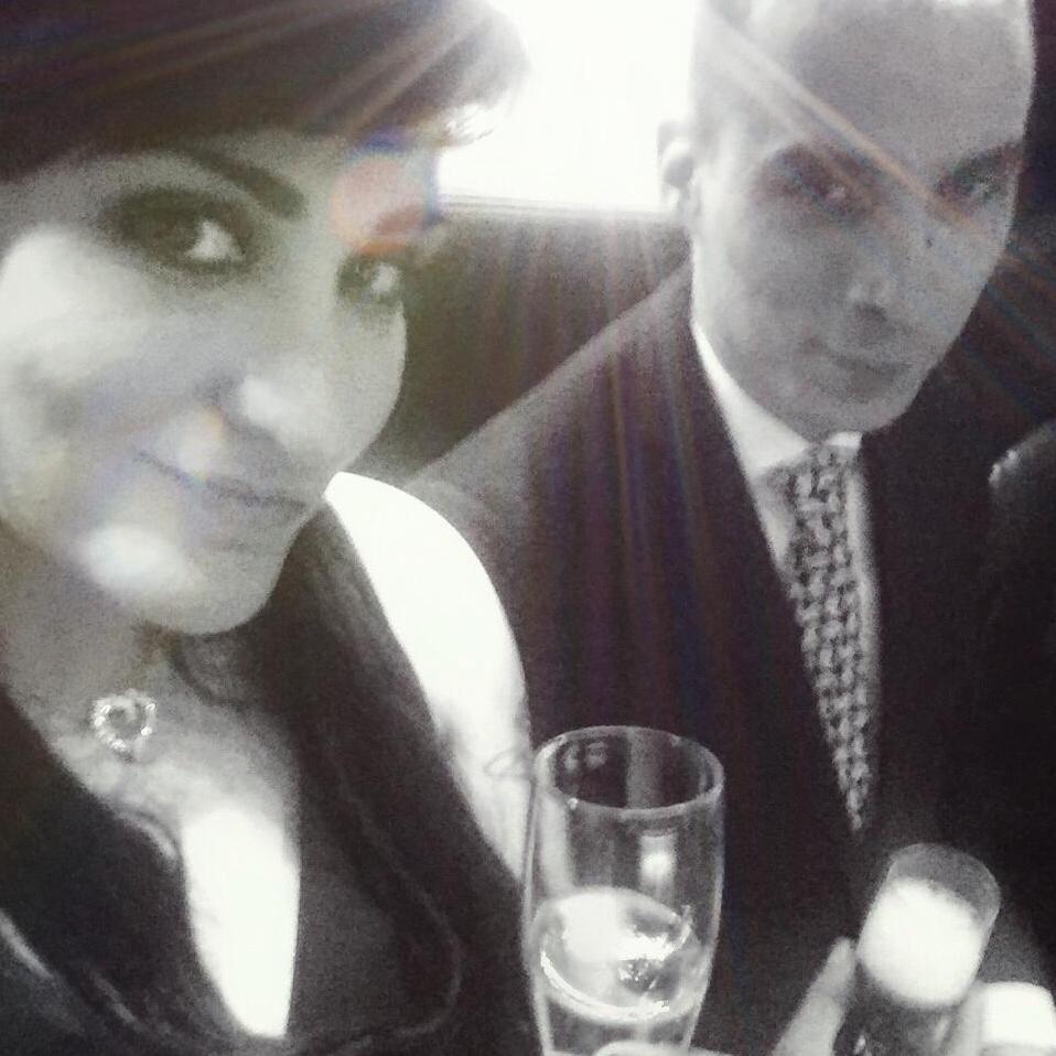 Enjoying some bubbly at Alex & Jade's wedding <3