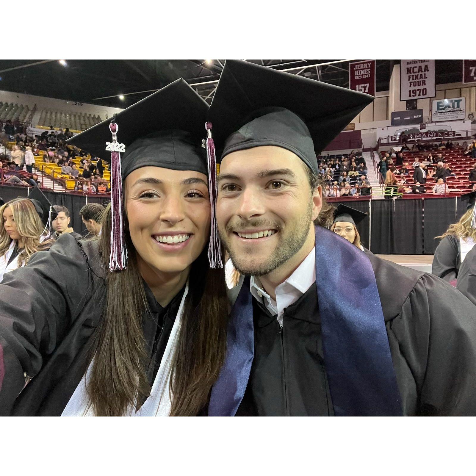 Brandon and I at graduation. December 10, 2022