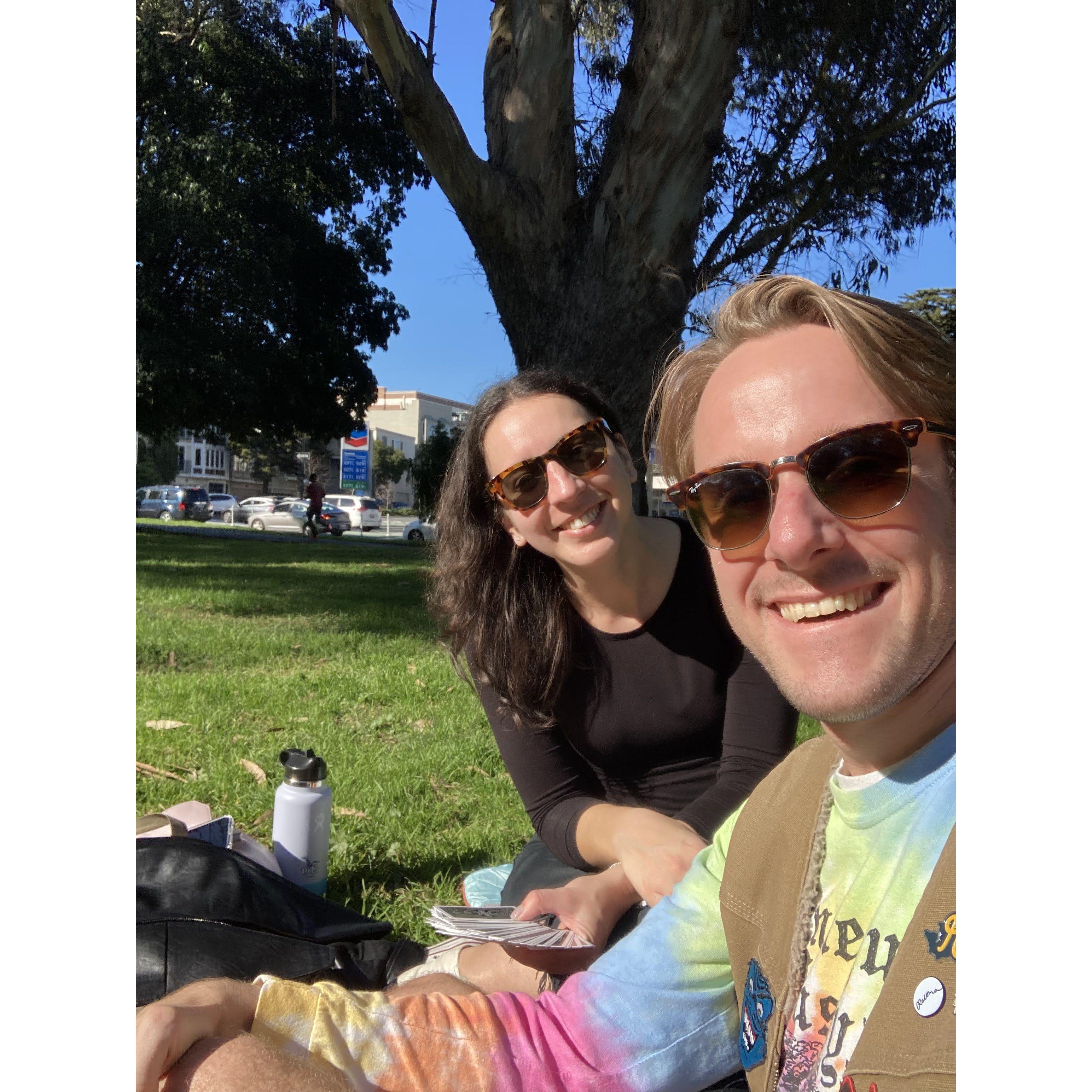 First selfie in the Panhandle, taking in the city sun