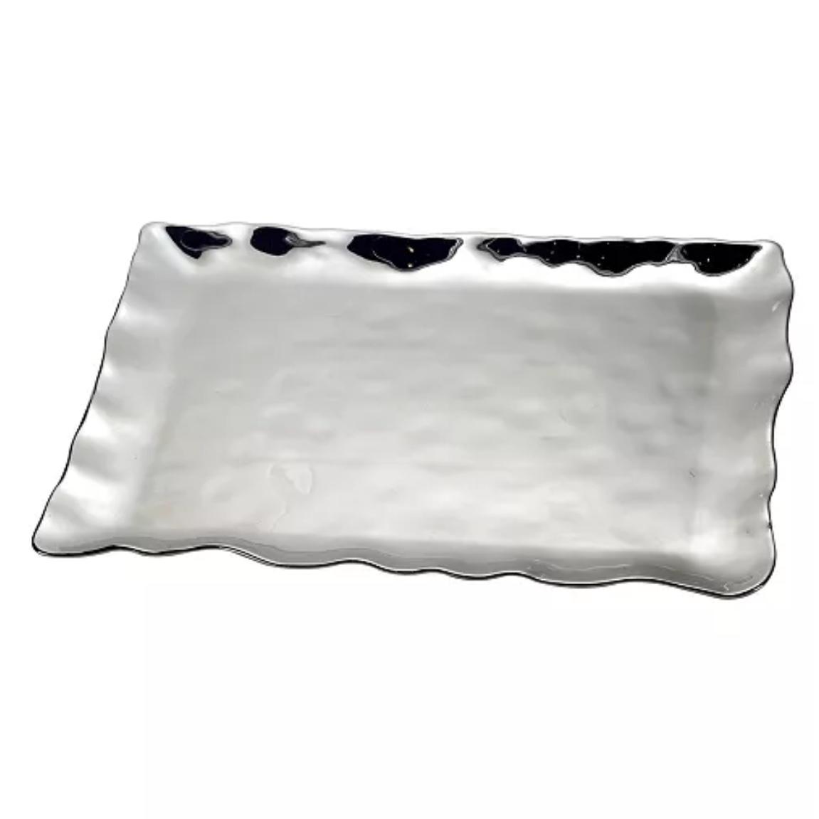 Certified International Gold-Silver Tone Coast Rectangular Platter - Macy's