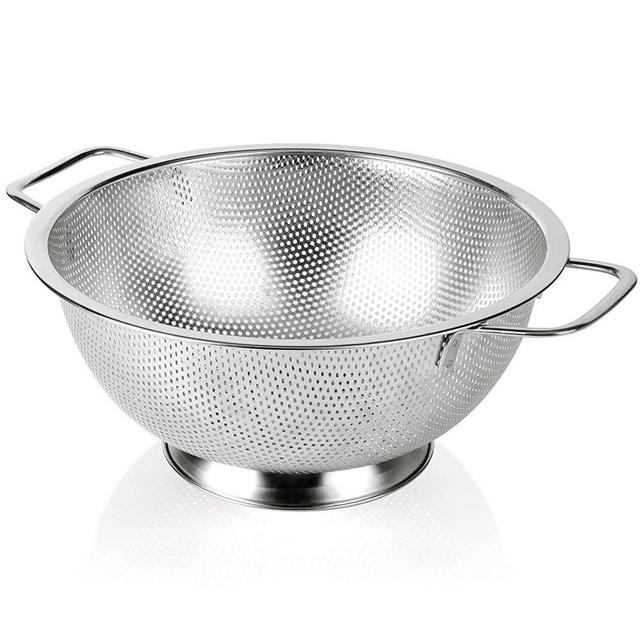 Gulex Colander Stainless Steel 5-Quart, Duty Strainer for Kitchen Food, Dishwasher Safe